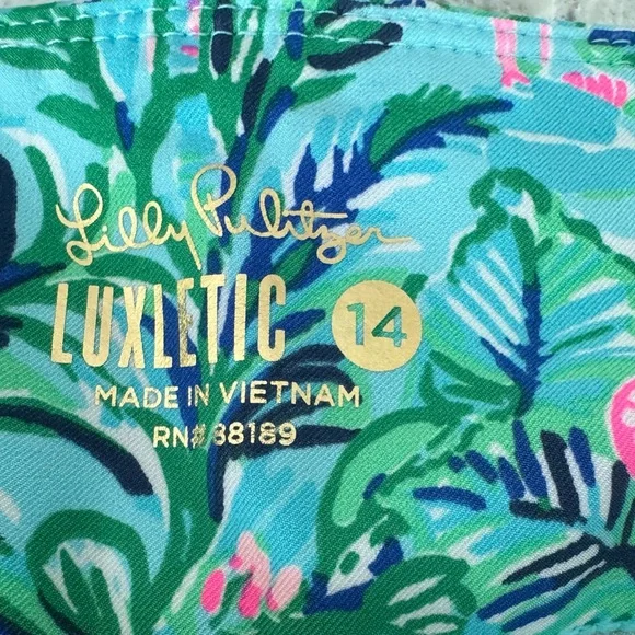 Lilly Pulitzer Luxletic Corso Pull On Golf Pants in Par Fection Print Size 14 - Picture 5 of 10
